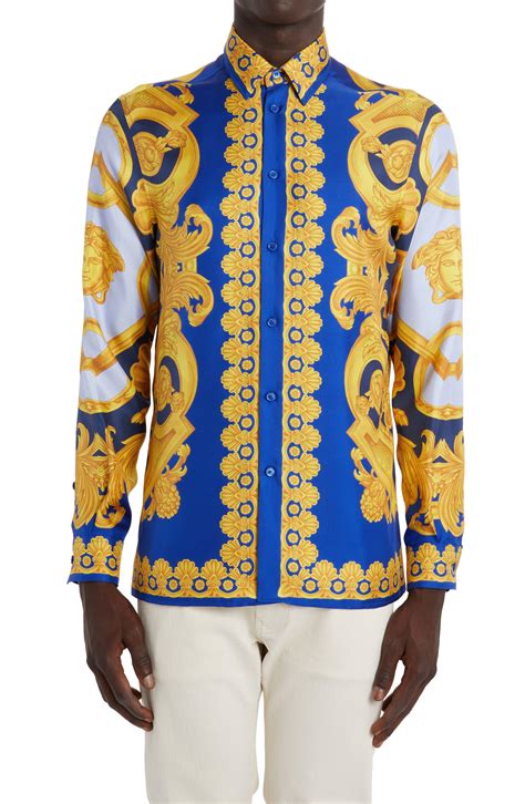 versace button up shirt men|authentic Versace shirt.